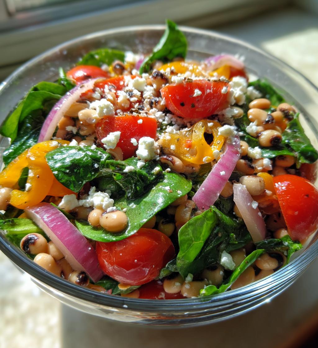 black-eyed pea salad with spinach