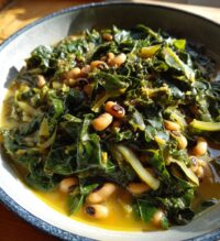black eyed peas and greens