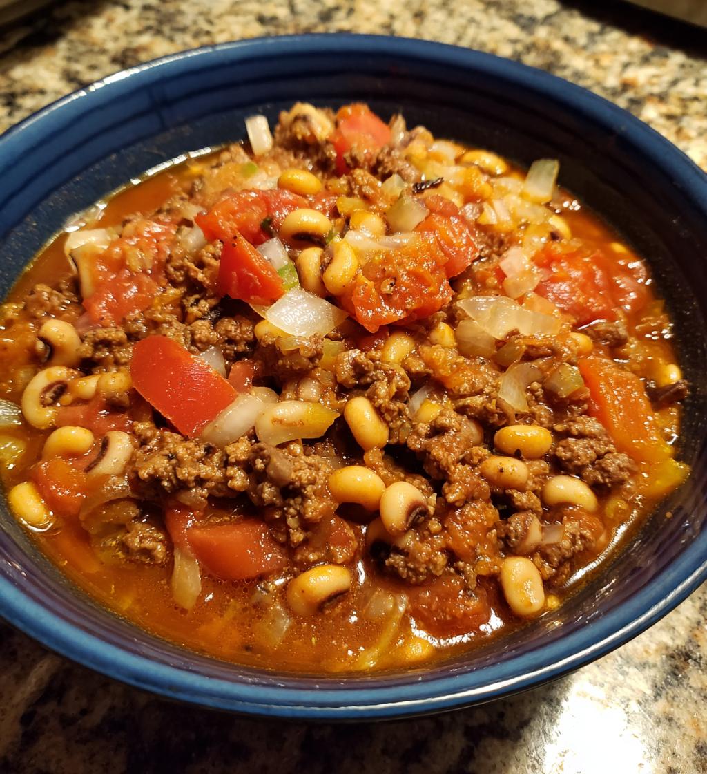 black eyed peas and ground beef