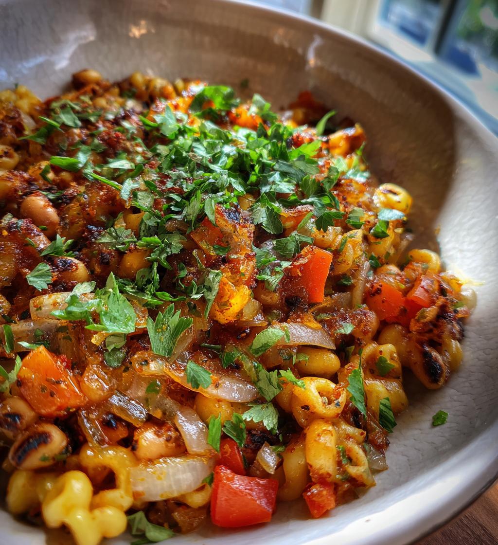 black eyed peas and pasta