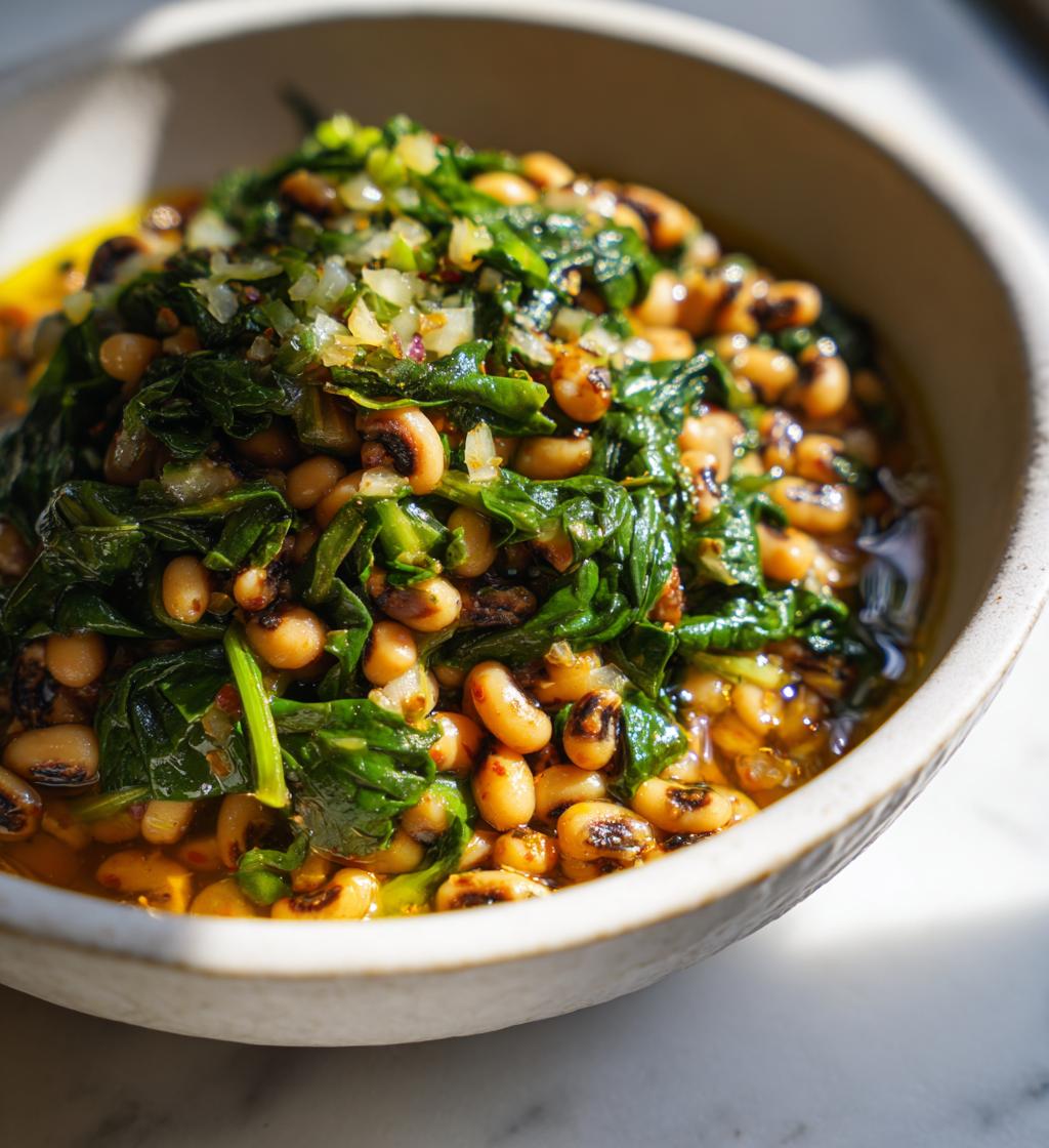 black eyed peas and spinach