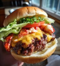 burger and lobster