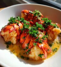 butter poached lobster tail