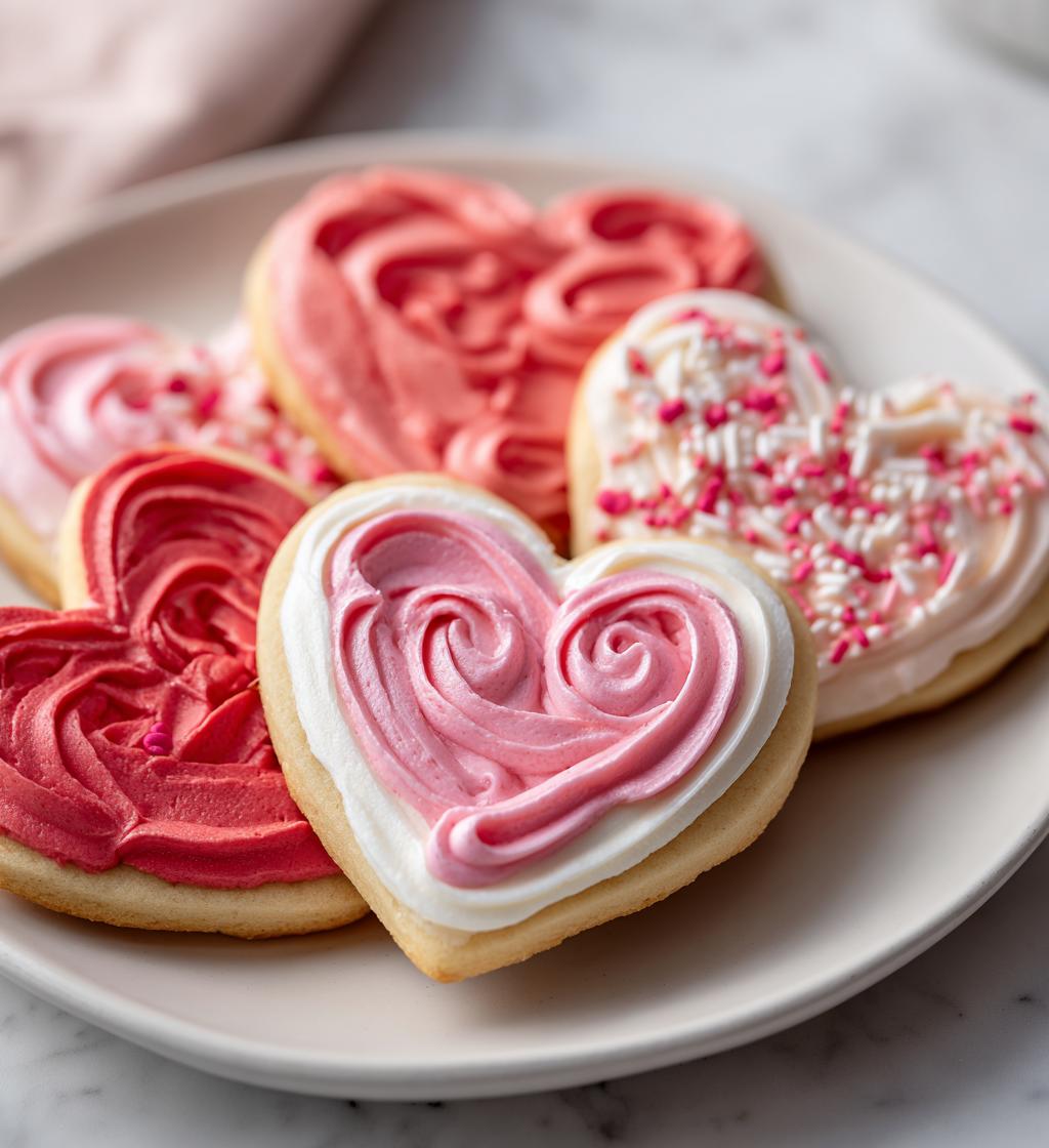 buttercream valentine cookies