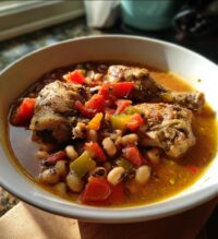 chicken and black eyed pea stew