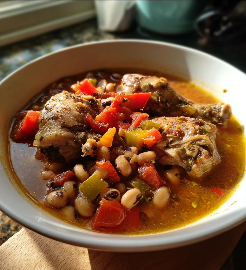 chicken and black eyed pea stew