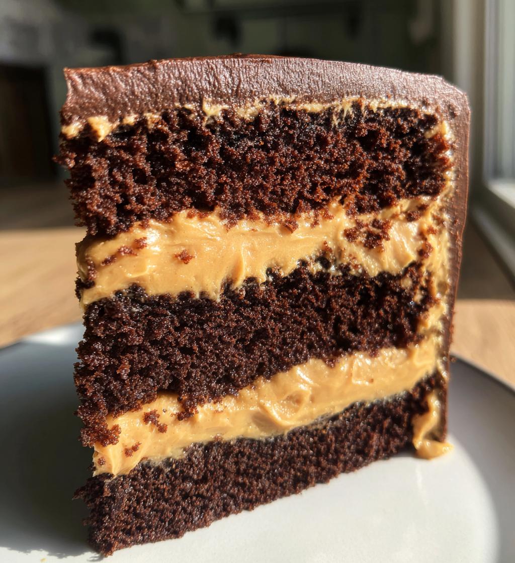 chocolate cake with peanut butter icing