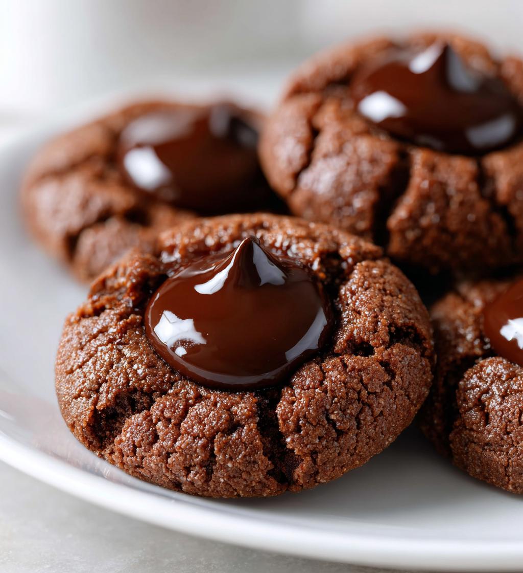 chocolate espresso thumbprint cookies