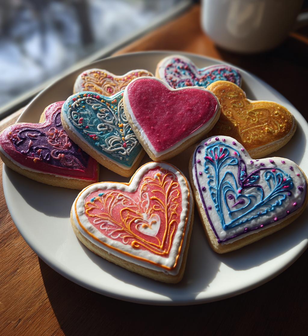 colorful valentine cookies