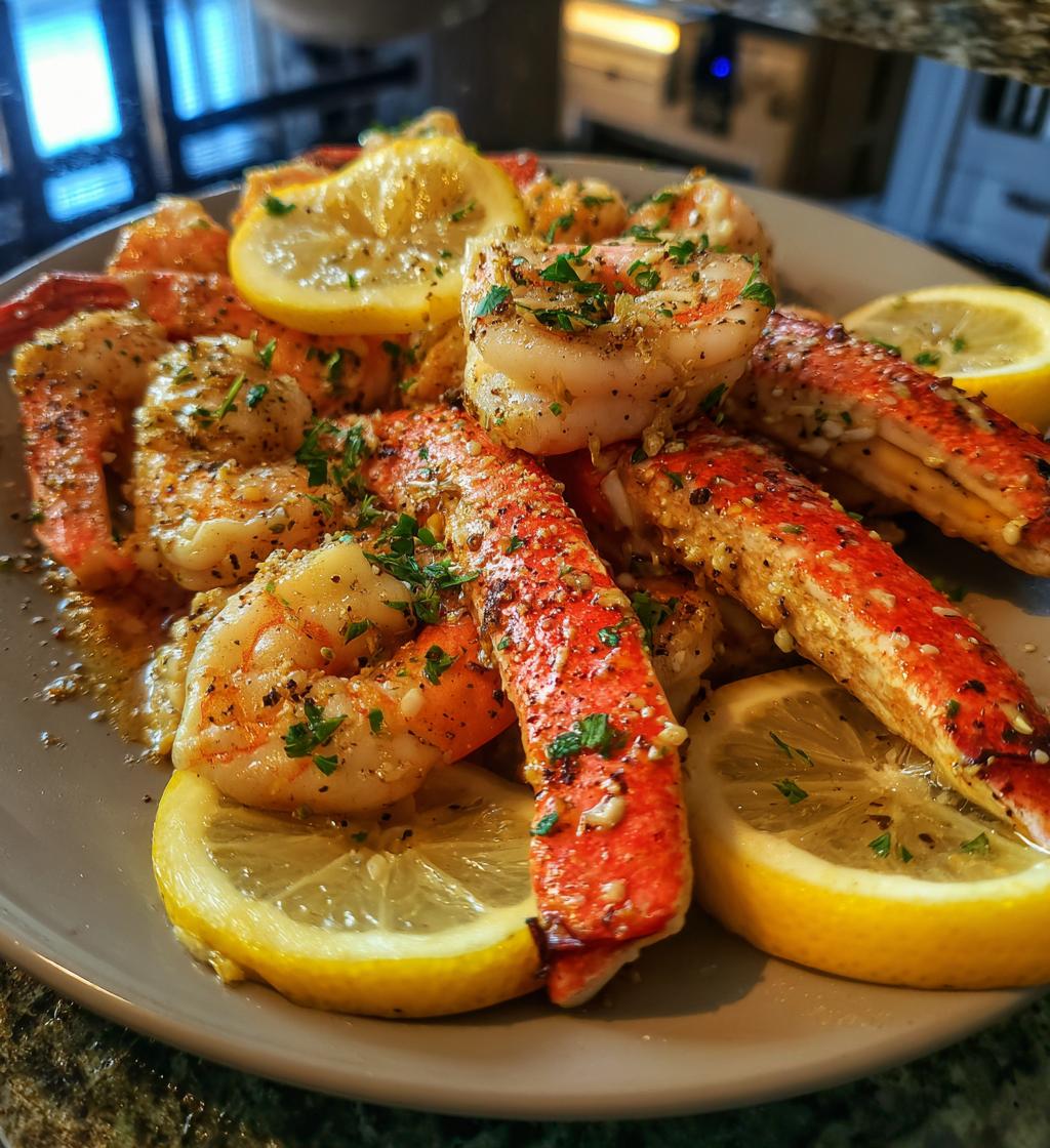 crab legs and shrimp