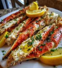 crab legs presentation