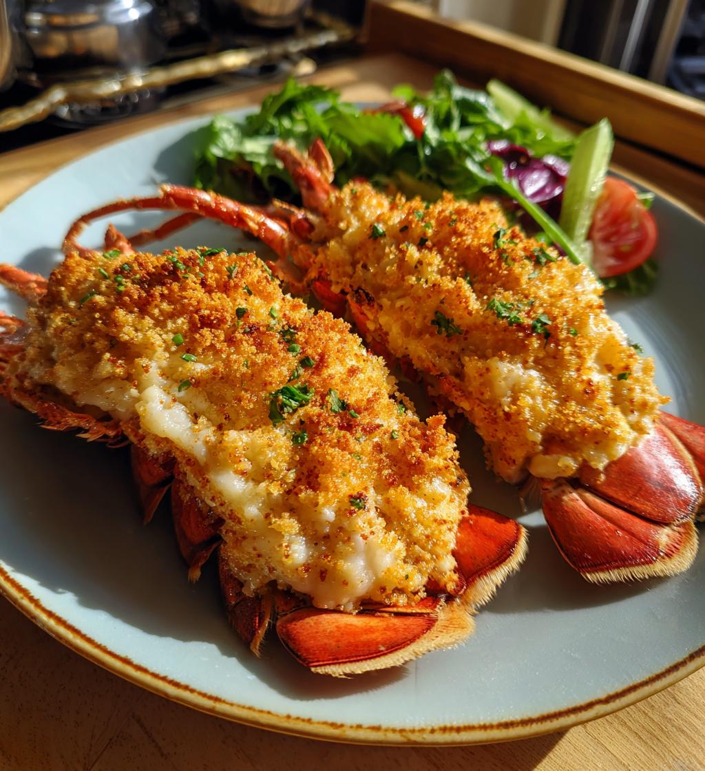 crab stuffed lobster tail