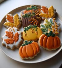 fall royal icing cookies