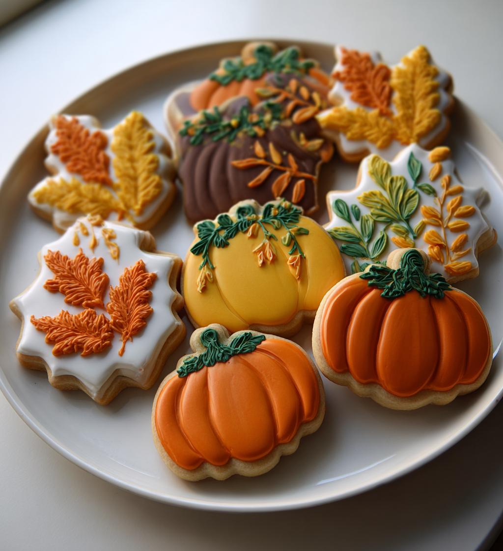 fall royal icing cookies