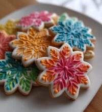 flower royal icing cookies
