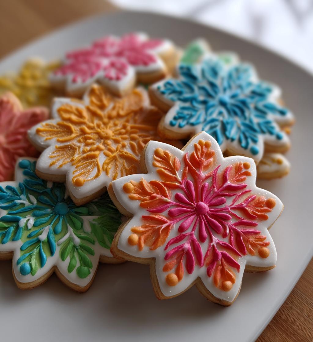 flower royal icing cookies