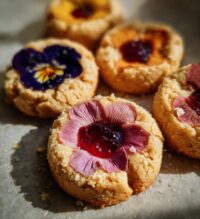 flower thumbprint cookies