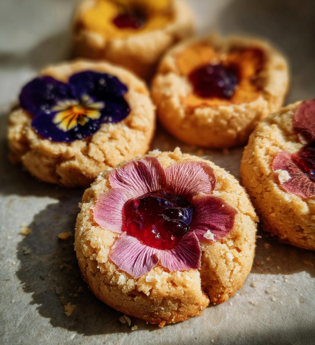 flower thumbprint cookies