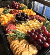football cheese and cracker tray