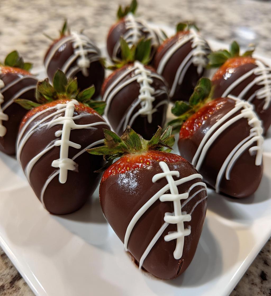 football chocolate strawberries