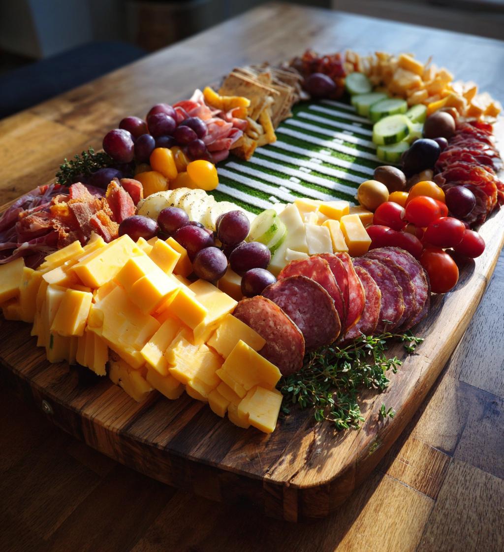 football field charcuterie board