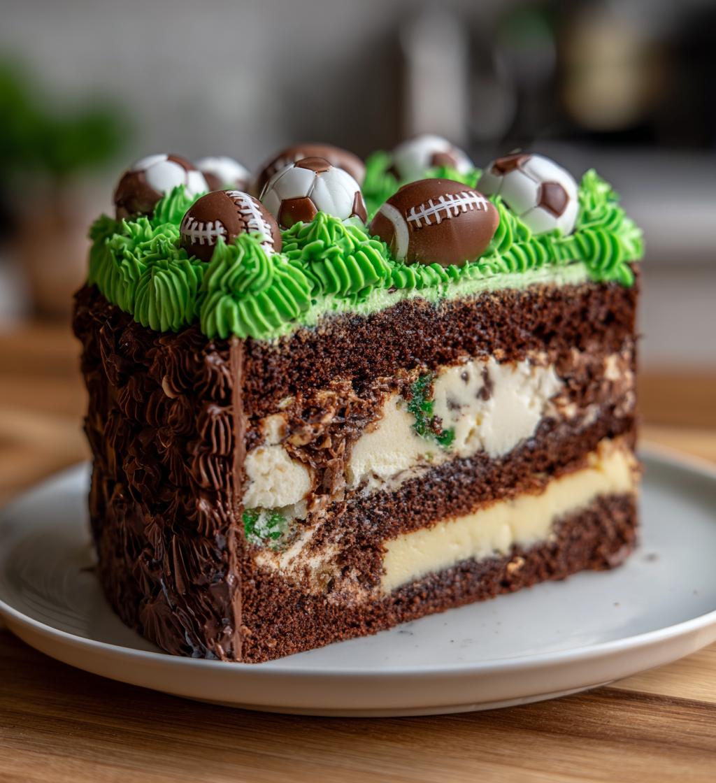 football ice cream cake