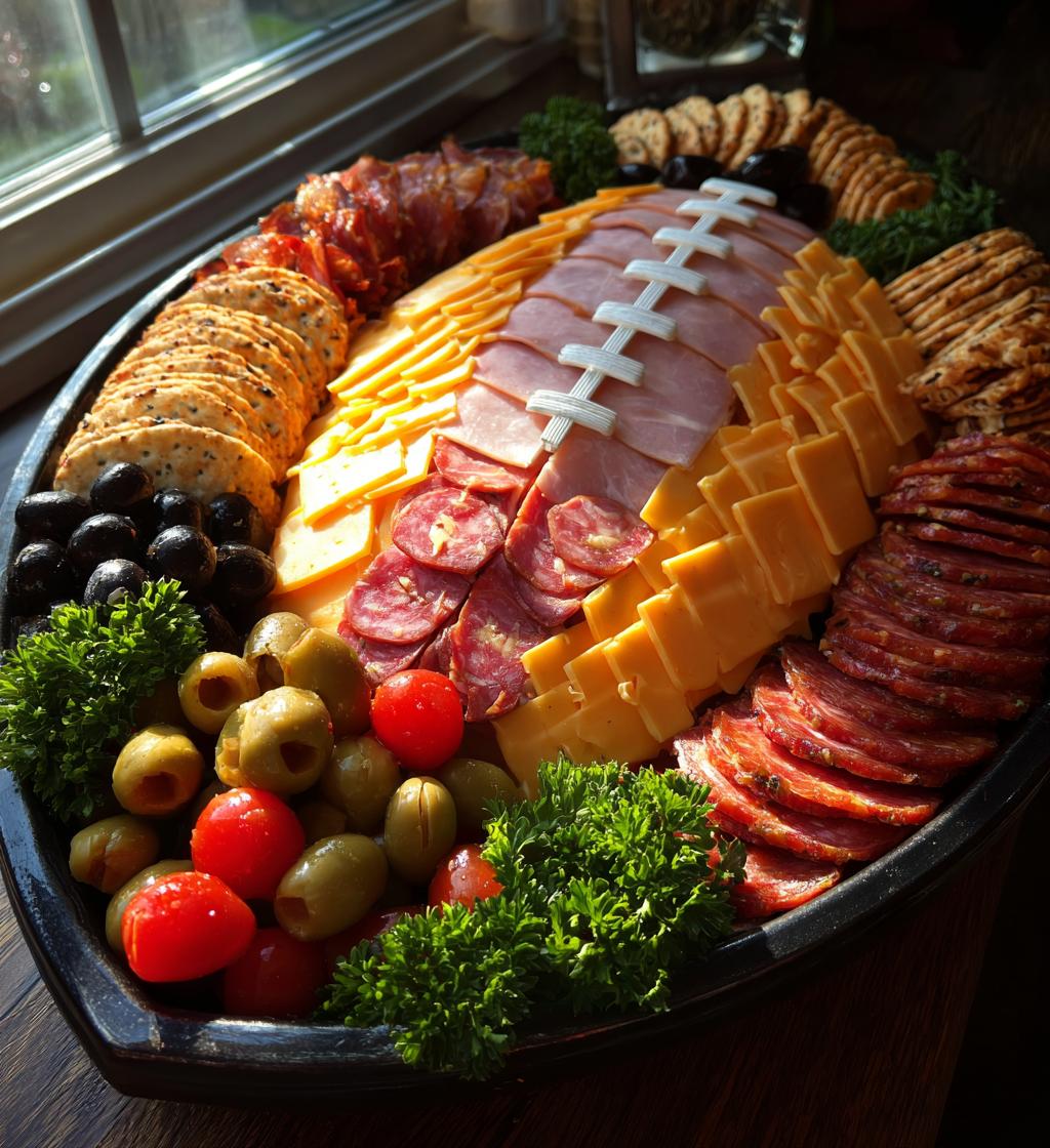 football meat and cheese tray
