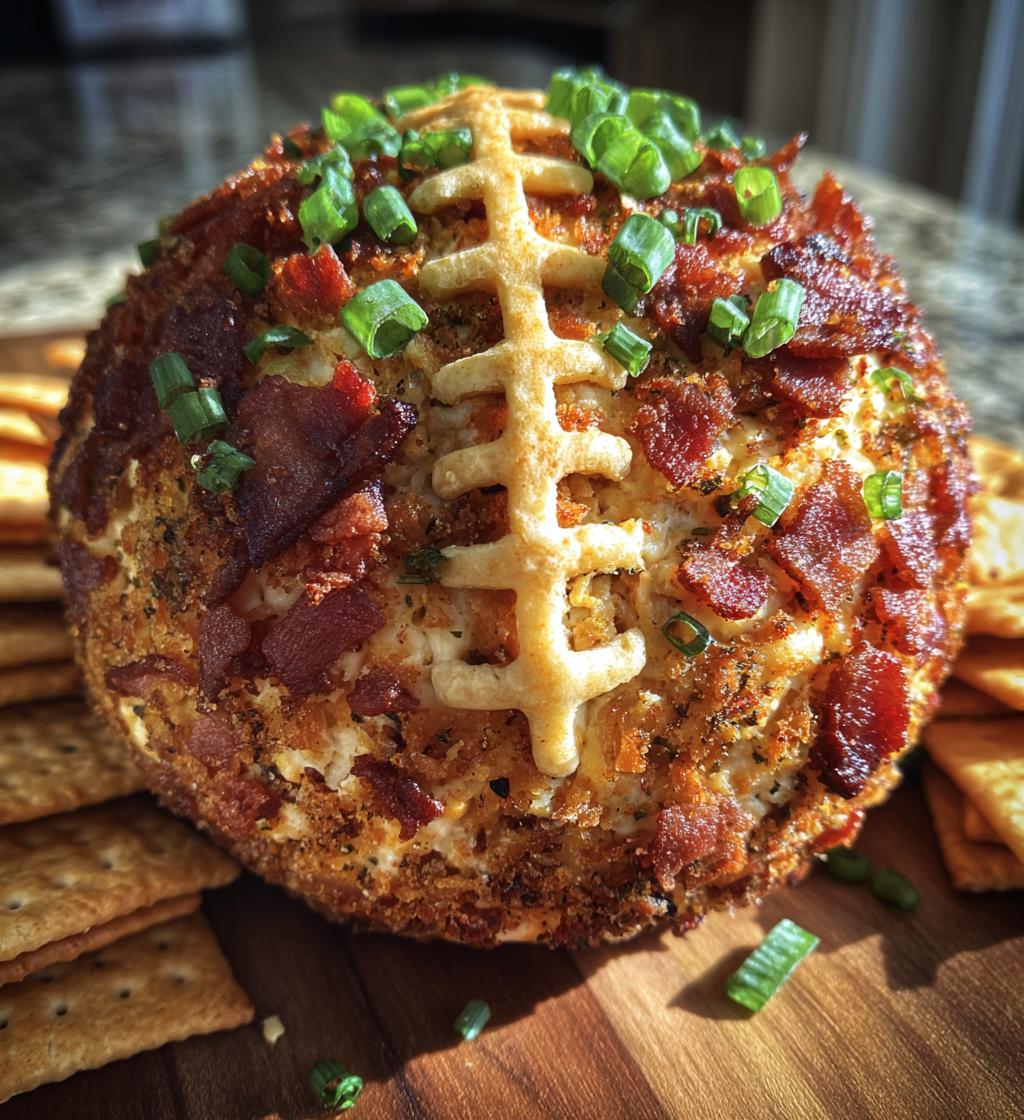 football shaped cheeseball
