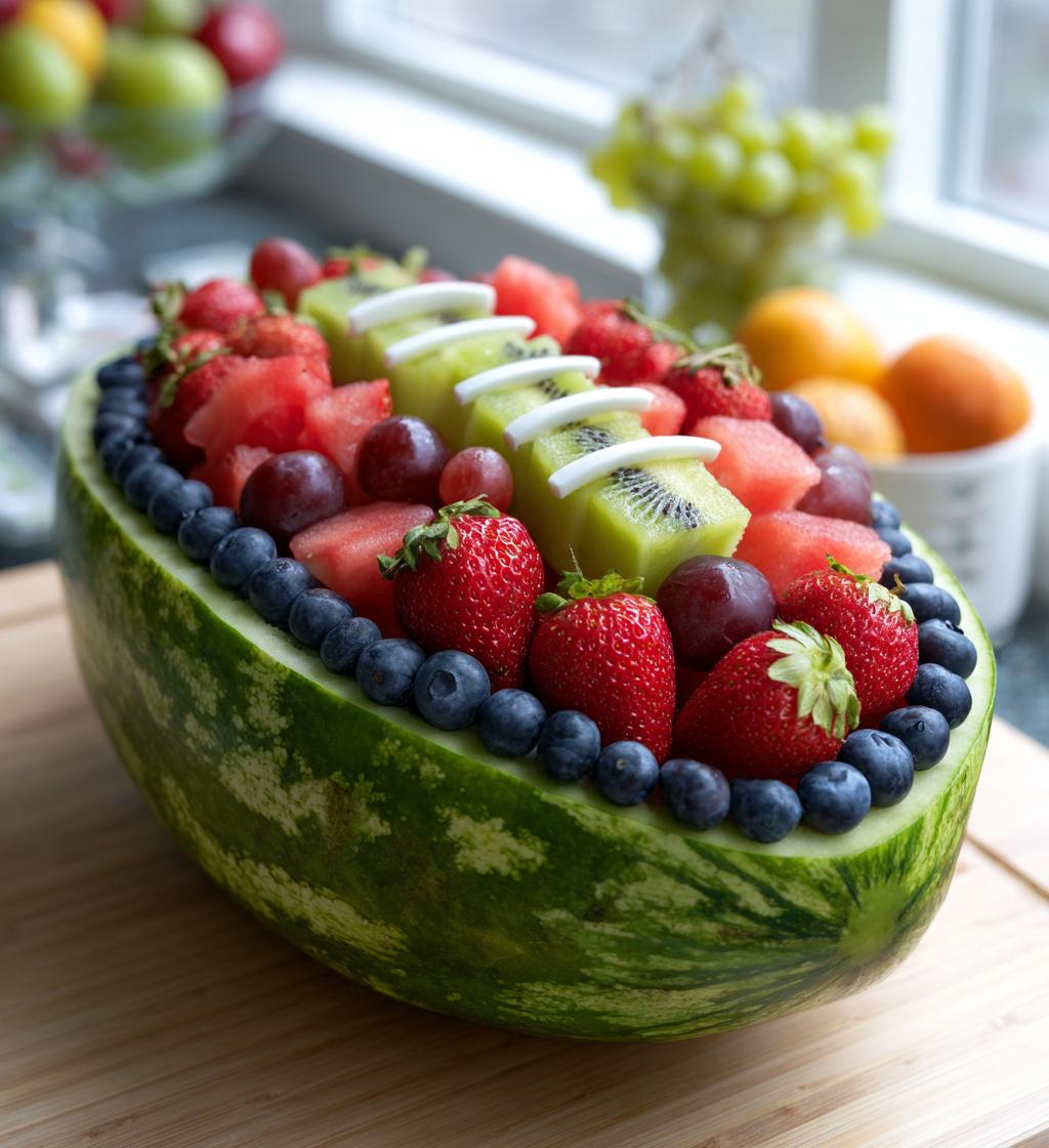 fruit football tray