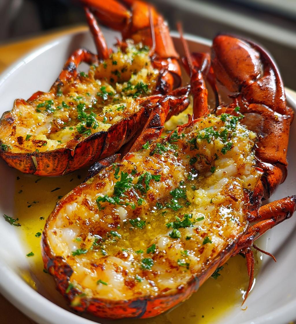 grilled lobster with garlic butter
