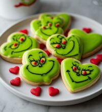 grinch royal icing cookies