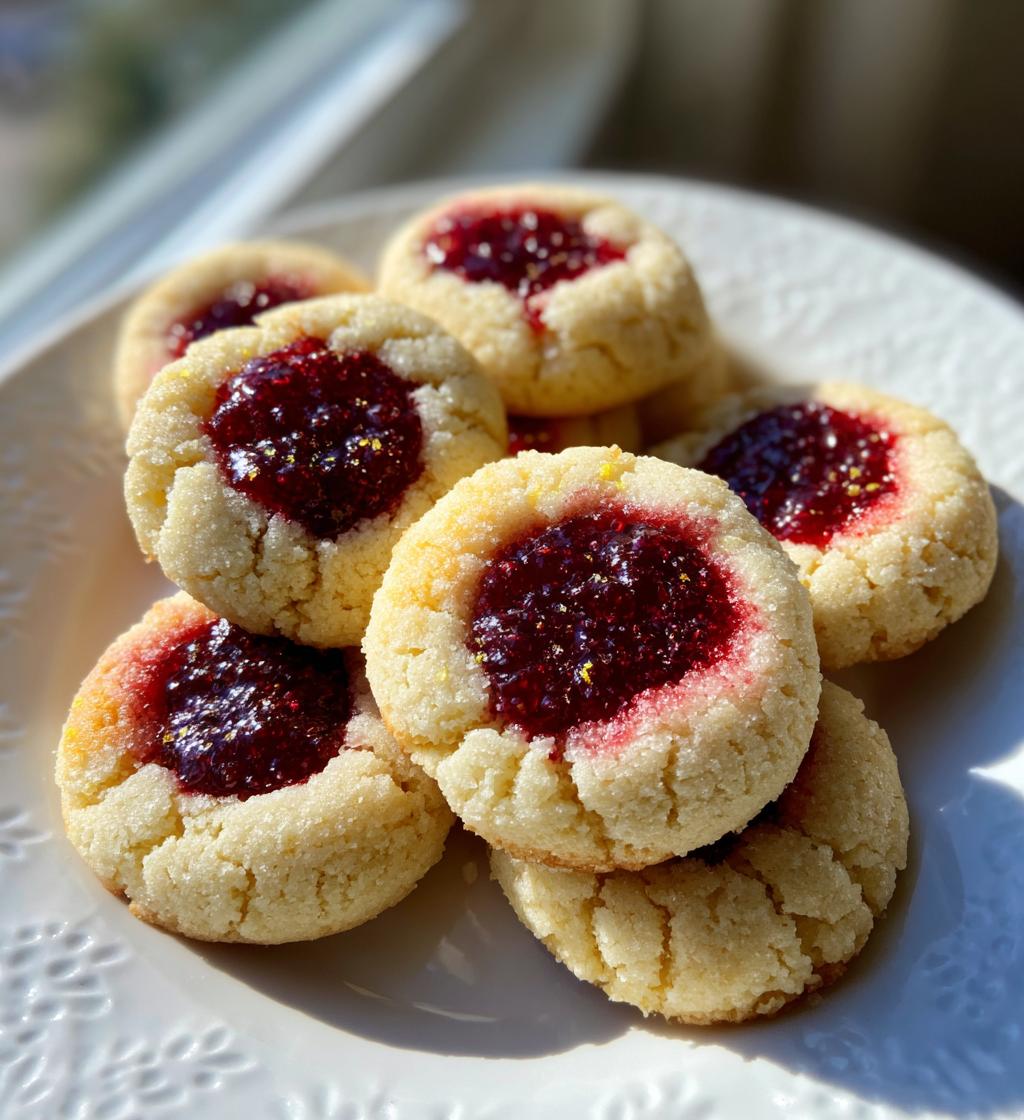 lemon raspberry thumbprint cookies
