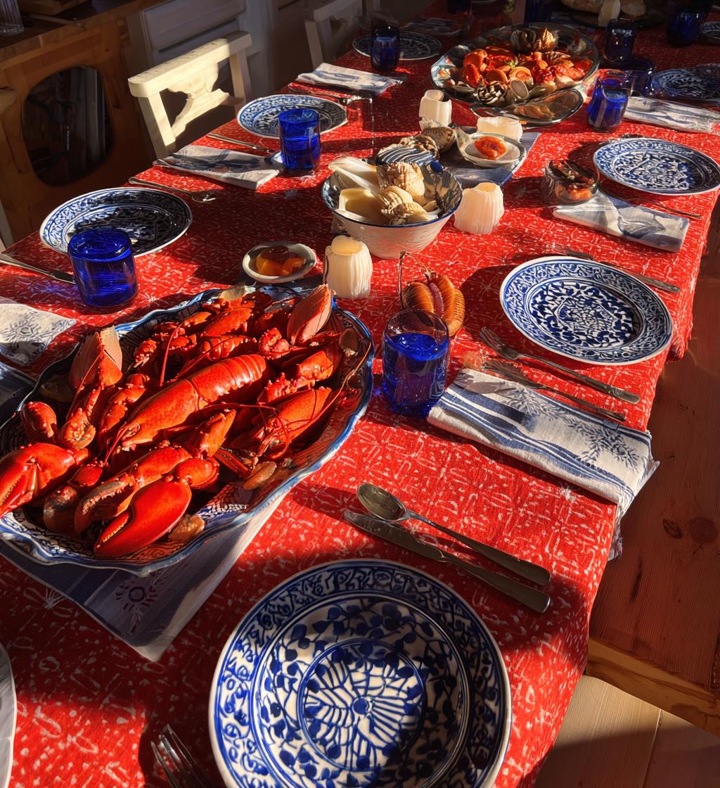 lobster party ideas table settings