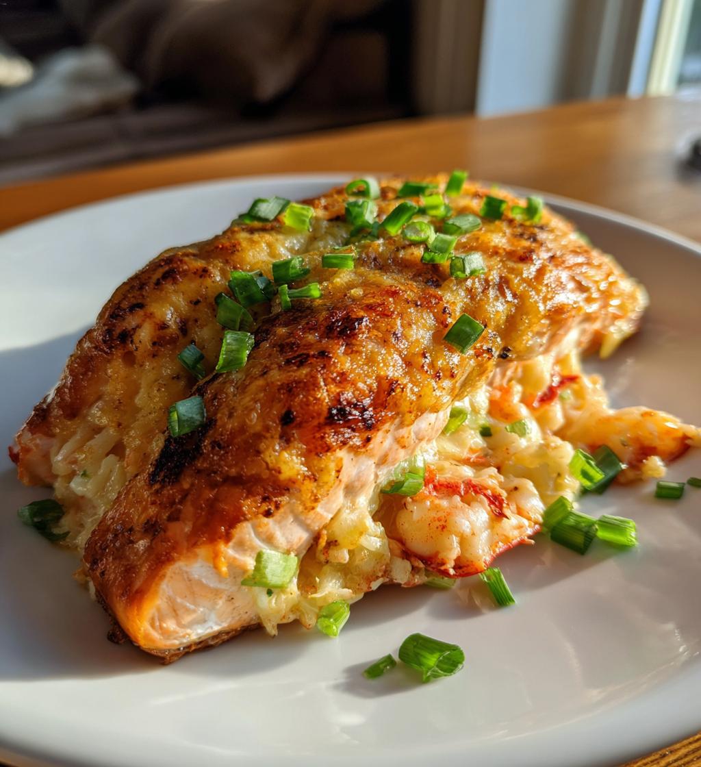 lobster stuffed salmon