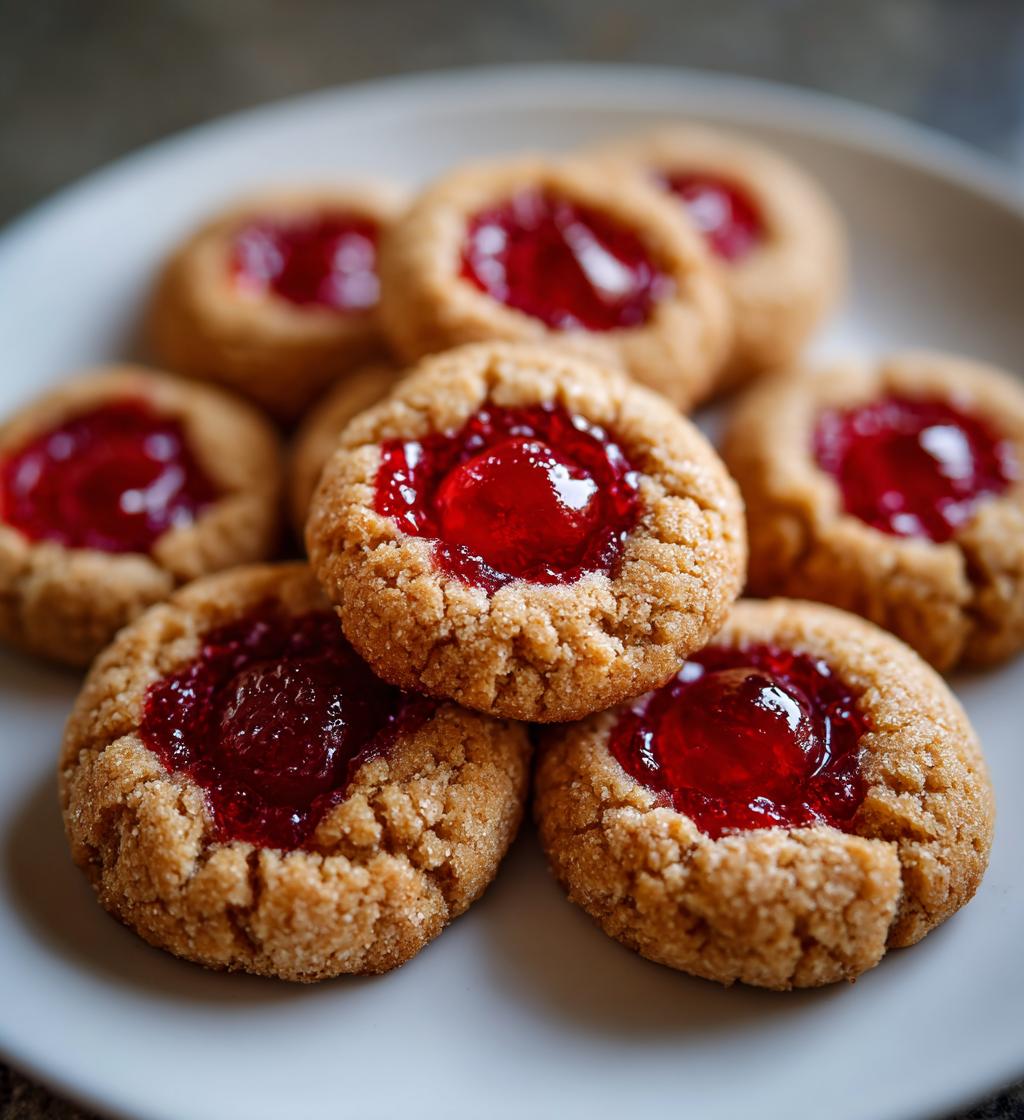 maraschino cherry thumbprint cookies