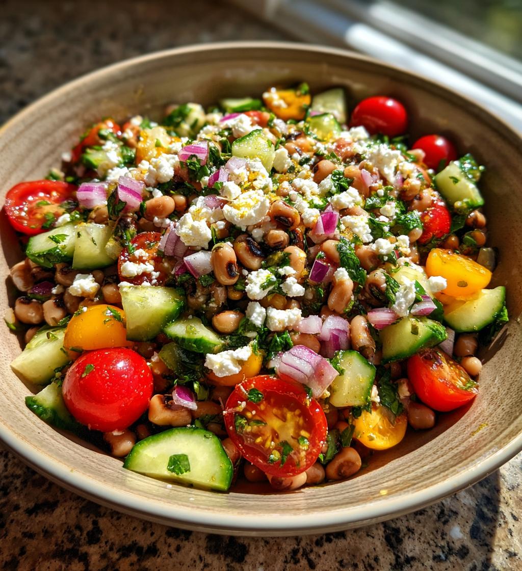 mediterranean black eyed pea salad