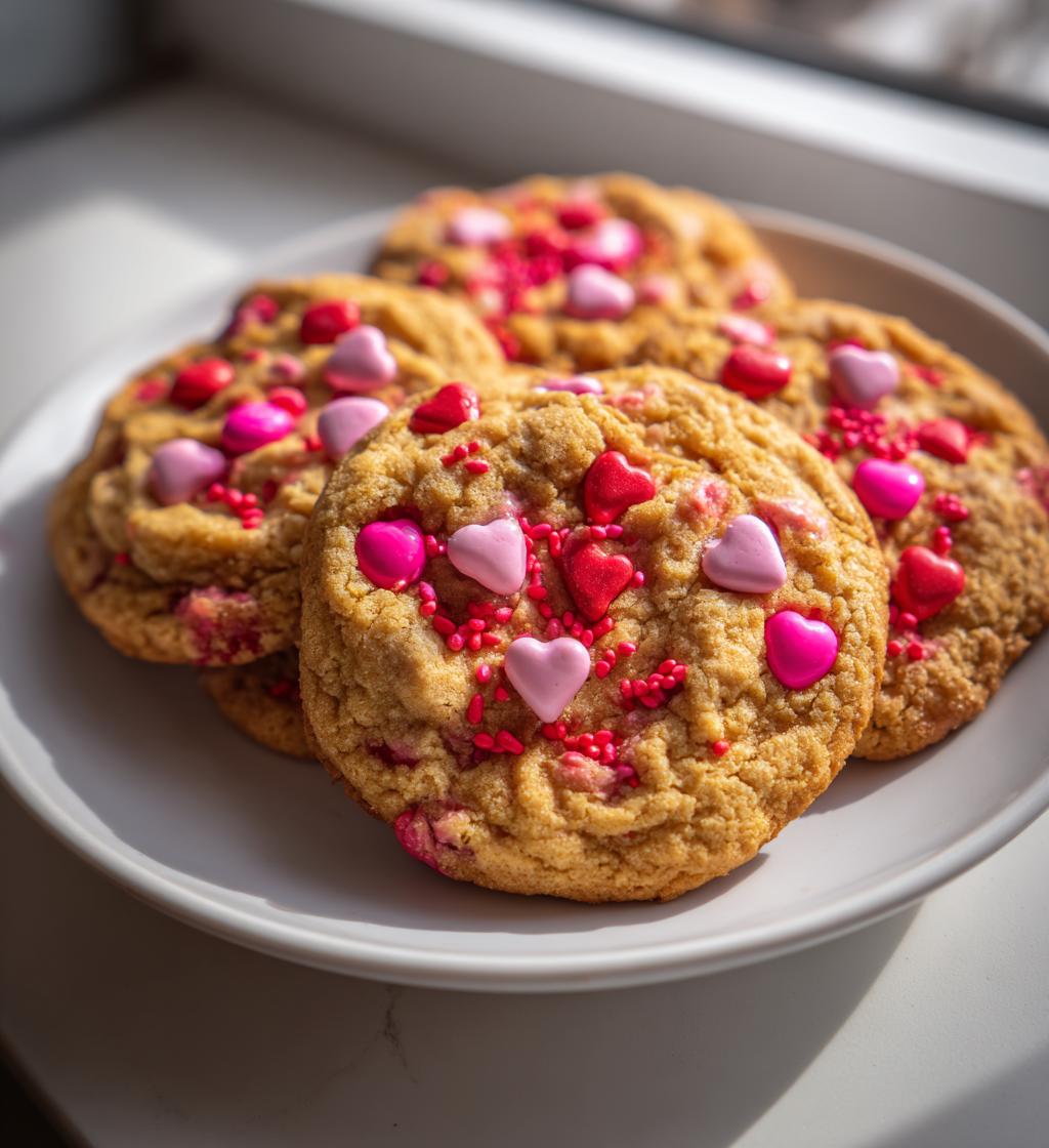 m&m valentine cookies