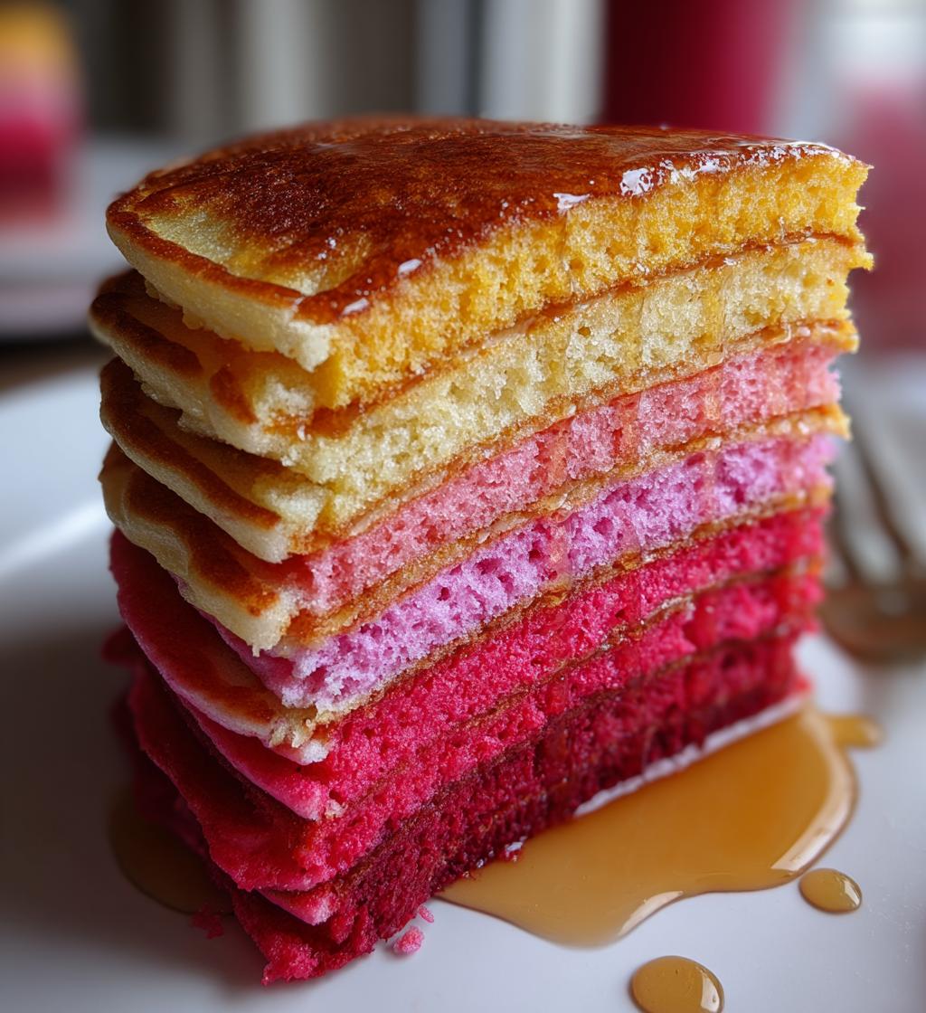 ombre valentine pancakes