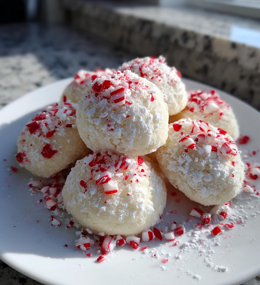 peppermint snowball cookies