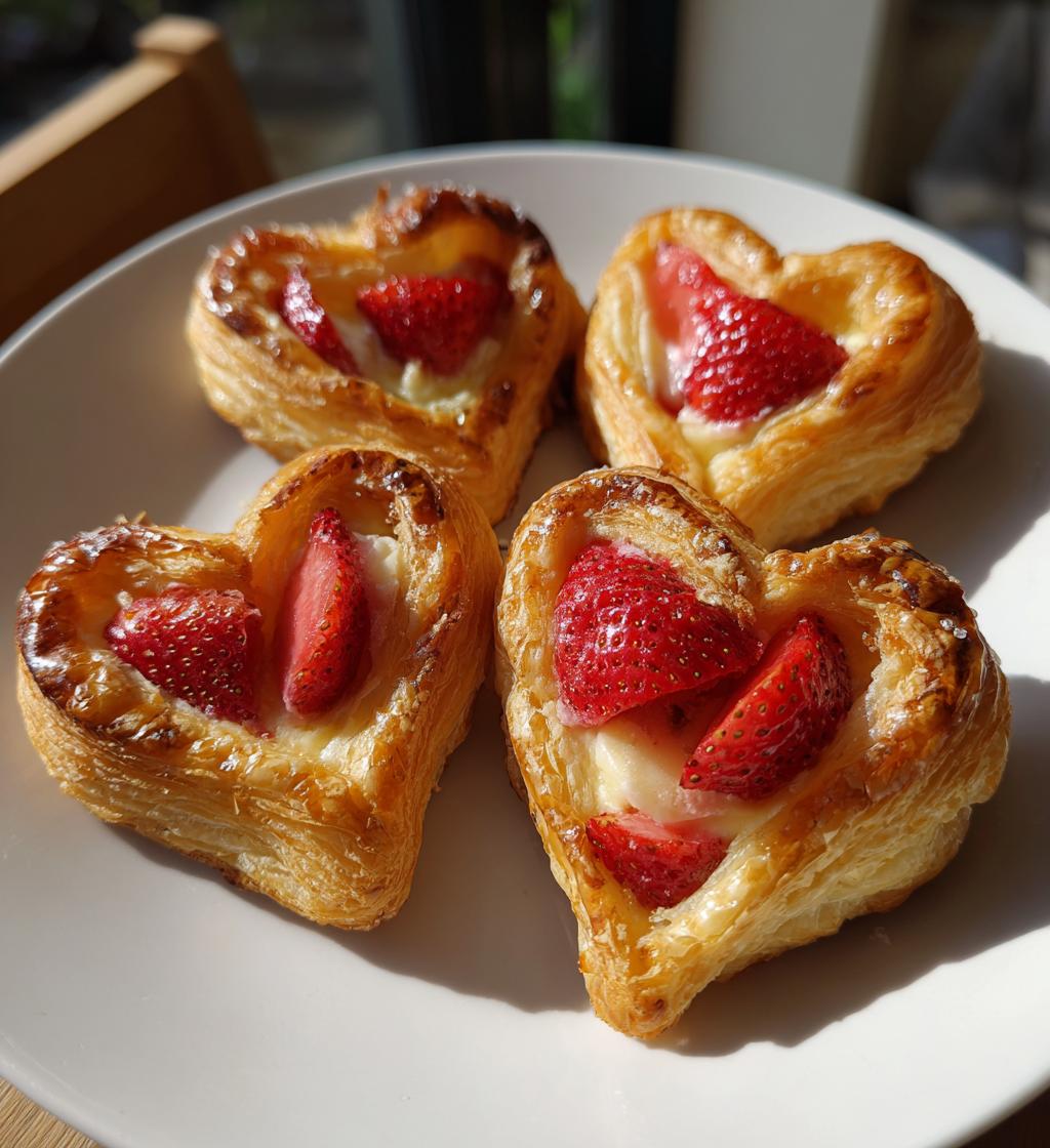 puff pastry valentine dessert