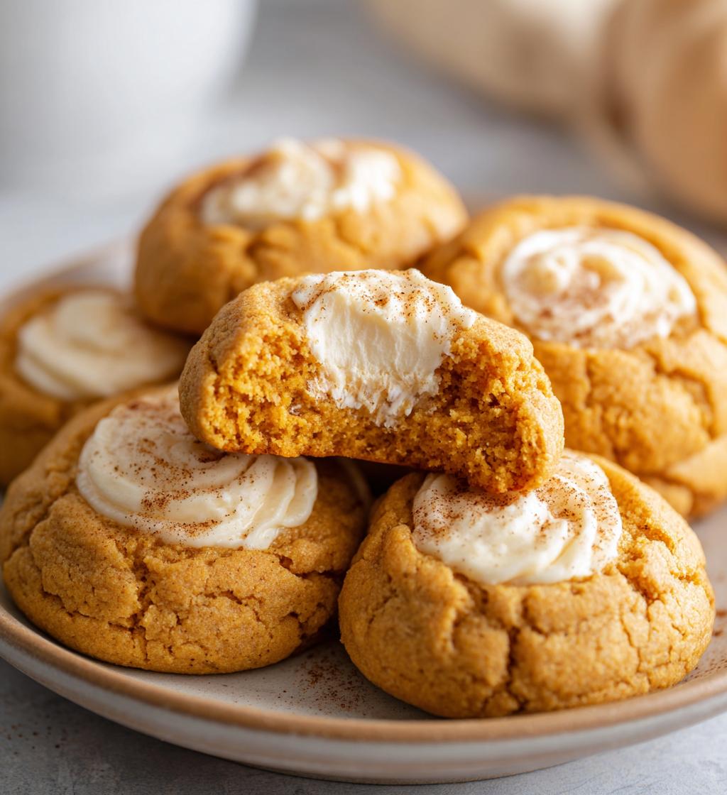 pumpkin cheesecake thumbprint cookies