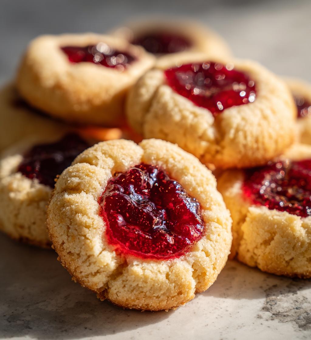 raspberry almond thumbprint cookies taste of home