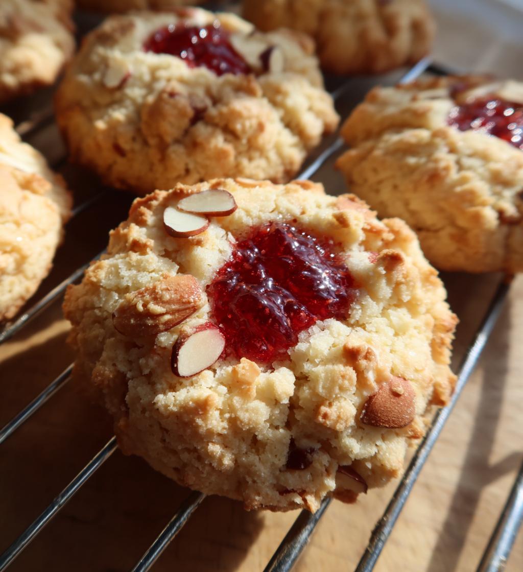 raspberry almond thumbprint