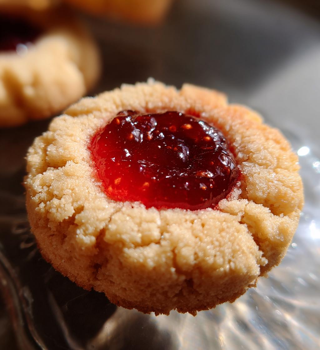 raspberry shortbread thumbprint cookies
