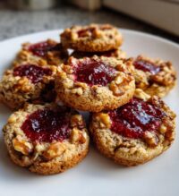 raspberry walnut thumbprint cookies