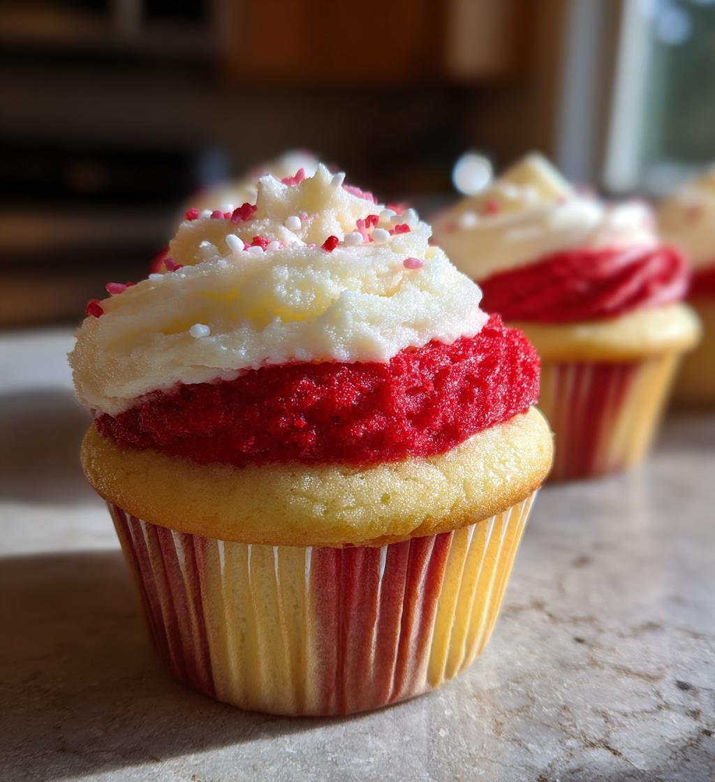 red and white valentine cupcakes