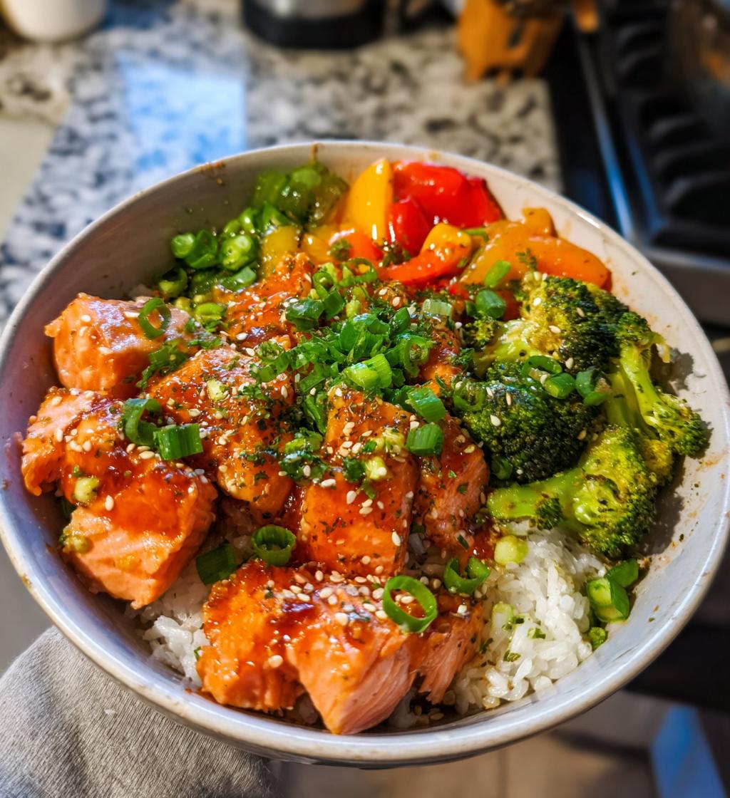 red lobster sesame soy salmon bowl