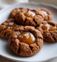 salted caramel thumbprint cookies