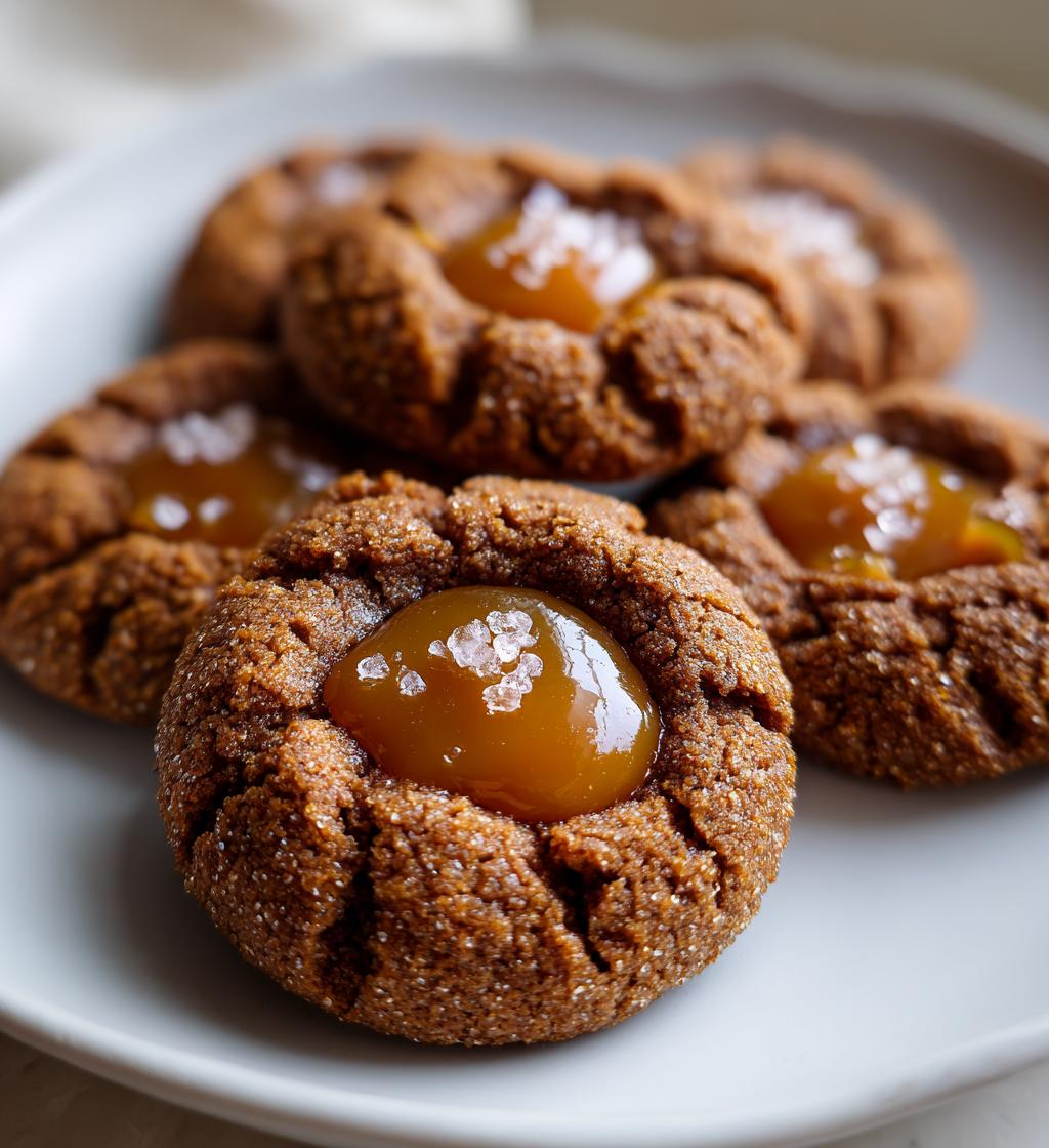 salted caramel thumbprint cookies