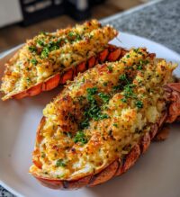 stuff lobster tail with crab meat
